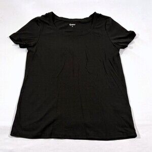 Quince Jet Black Short Sleeve Top